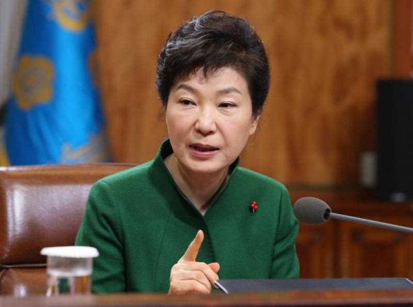 South Korean President Park Geun-hye speaks during a regular meeting with her top aides at the presidential office Cheong Wa Dae in Seoul, South Korea. (Photo: AAP)