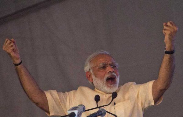 Indian Prime Minister Narendra Modi, addresses a public rally marking the end of Bharatiya Janata Party's two-day national executive meet in Allahabad, India, 13 June 2016. (Photo: AAP).