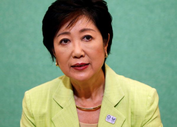 Former defense minister Yuriko Koike, a candidate running in the Tokyo gubernatorial election, attends a joint news conference with other potential candidates at the Japan National Press Club in Tokyo, Japan. (Photo: Reuters).
