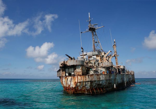 The BRP Sierra Madre, a marooned transport ship that Philippine Marines live on as a military outpost, is pictured in the disputed Second Thomas Shoal, part of the Spratly Islands in the South China Sea, 30 March 2014. (Photo: Reuters)