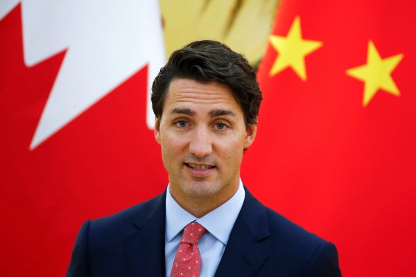 Canadian Prime Minister Justin Trudeau attends a joint news conference with Chinese Premier Li Keqiang at the Great Hall of the People in Beijing, China, 31 August 2016. (Photo: Reuters/Thomas Peter).