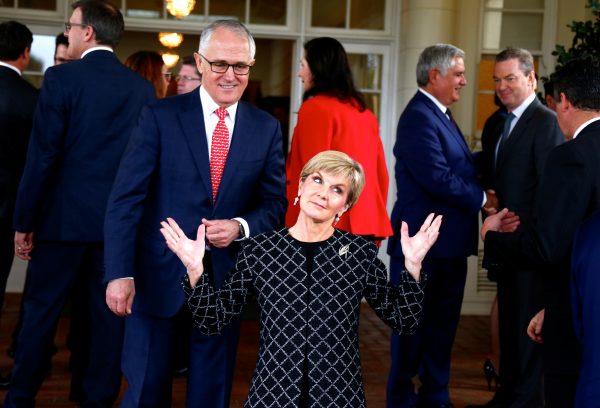 Australian Prime Minister Turnbull and Foreign Affairs Minister Bishop after an official ceremony (Photo: Reuters).