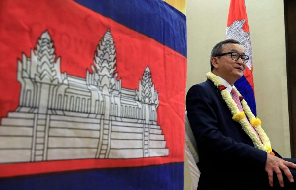 Cambodian opposition leader Sam Rainsy answers questions during an interview with Reuters at a hotel in metro Manila, Philippines 29 June 2016. (Photo: Reuters/Romeo Ranoco).