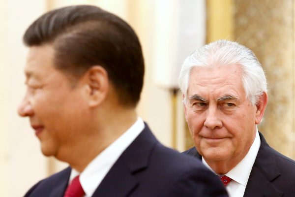 China's President Xi Jinping meets US State Secretary, Rex Tillerson, at the Great Hall of the People in Beijing, China (Photo: Reuters/Thomas Peter).