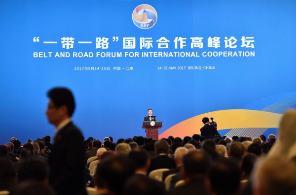 Chinese Vice Premier Zhang Gaoli delivers a speech at the Belt and Road Forum in Beijing (Photo: Reuters/Kenzaburo Fukuhara).