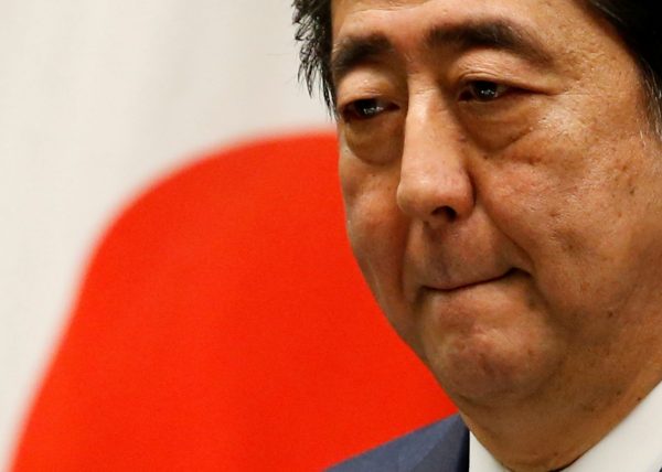 Japan's Prime Minister Shinzo Abe attends a news conference after close of regular parliament session at his official residence in Tokyo, Japan, 19 June 2017 (Photo: Reuters/Toru Hanai).
