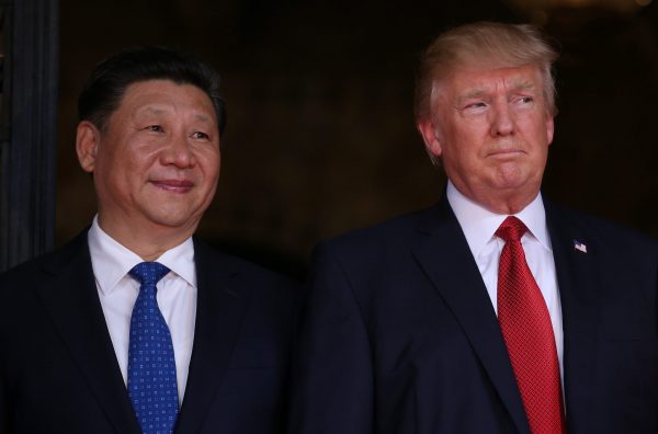 US President Donald Trump welcomes Chinese President Xi Jinping at Mar-a-Lago state in Palm Beach, Florida, US, 6 April 2017. (Photo: Reuters/Carlos Barria).