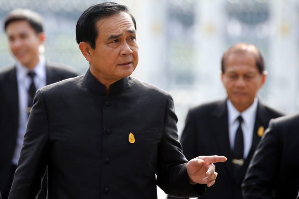 Thai Prime Minister Prayuth Chan-ocha arrives at government house to attend a weekly cabinet meeting as the junta marked the third anniversary of a military coup in Bangkok, Thailand, 23 May, 2017 (Photo: Reuters/Jorge Silva).