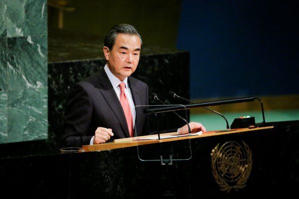 Chinese Foreign Minister Wang Yi at the UN General Assembly in September 2017. China 'often depends for the more old-fashioned interpretation of sovereignty' against efforts to reinterpret the concept (Photo: Reuters/Eduardo Munoz).