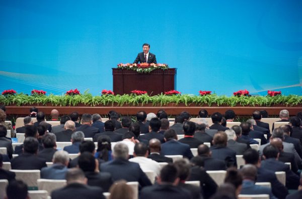 Chinese President Xi Jinping speaks at the opening ceremony of the ‘CPC in dialogue with world political parties’ high-level meeting at the Great Hall of the People in Beijing, China, 1 December 2017 (Photo: Reuters/Fred Dufour).