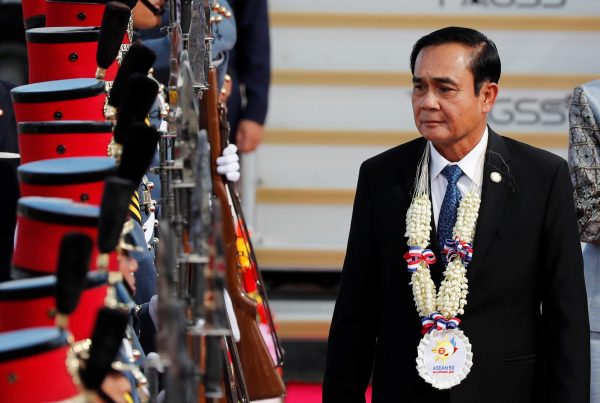 Thailand's Prime Minister Prayuth Chan-ocha arrives to attend the Association of Southeast Asian Nations (ASEAN) Summit and related meetings in Clark, Pampanga, northern Philippines, 12 November 2017 (Photo: Reuters/Erik De Castro).