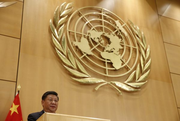 Chinese President Xi Jinping delivers a speech during a high-level event in the Assembly Hall at the United Nations European headquarters in Geneva, Switzerland, 18 January 2017 (Photo: Reuters/Denis Balibouse)