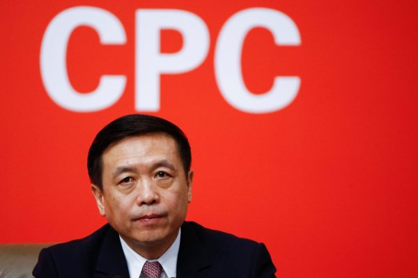 Vice Minister of the State Administration of Press, Publication, Radio, Film and Television Zhang Hongsen attends a news conference during the 19th National Congress of the Communist Party of China in Beijing, 20 October 2017 (Photo: Reuters/Thomas Peter).