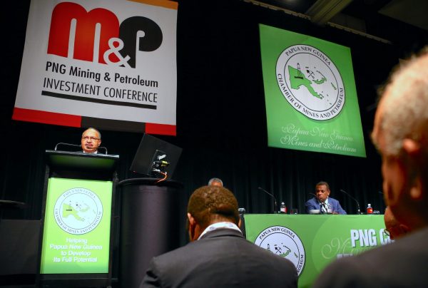 Peter O'Neill, the Prime Minister of Papua New Guinea, speaks during the opening of the PNG Mining and Petroleum Investment conference in Sydney, Australia, 5 December 2016 (Photo: Reuters/David Gray).