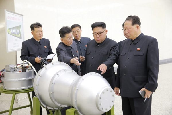 North Korean leader Kim Jong Un provides guidance on a nuclear weapons program in this undated photo released by North Korea's Korean Central News Agency (KCNA) in Pyongyang on 3 September 2017. (Photo: Reuters: KCNA).