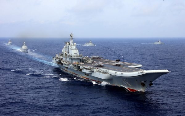 China's aircraft carrier Liaoning takes part in a military drill of the Chinese People's Liberation Army Navy in the western Pacific Ocean on 18 April 2018. Picture taken April 18, 2018. (Photo: Reuters/Stringer.)