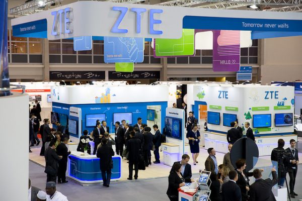 Visitors throng the ZTE trade stand at the ITU Telecom World 2015 exhibition. The firm has been one of the Chinese IT companies marked for sanctions by the Trump administration (Picture: I. Wood/ITU Pictures).