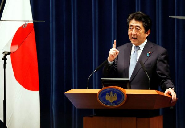 Japan's Prime Minister Shinzo Abe speaks at a news conference in Tokyo, Japan, 20 July 2018 (Photo: Reuters/Kim Kyung-Hoon).