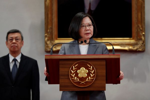President Tsai Ing-wen speaks to the media, after El Salvador ended diplomatic relations with Taiwan, in Taipei, Taiwan, 21 August 2018 (Photo: Reuters/Stringer).