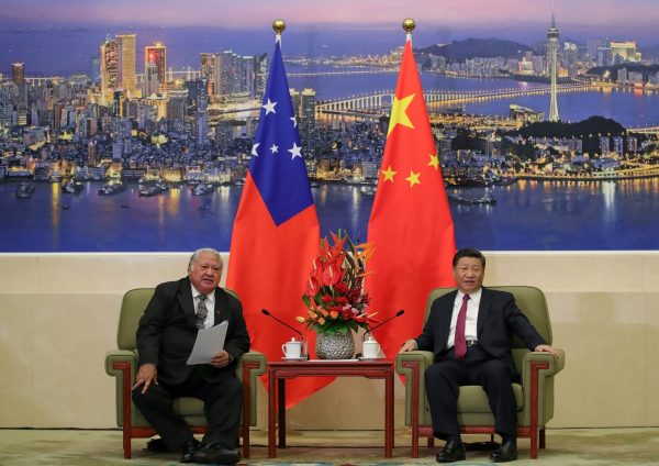 Samoa's Prime Minister Tuilaepa Sailele meets with China’s President Xi Jinping at The Great Hall of the People in Beijing, China, 18 September 2018. (Photo: Lintao Zhang/Pool via Reuters).
