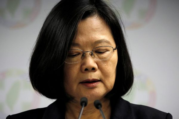 Taiwan President Tsai Ing-wen announces her resignation as chairwoman of the Democratic Progressive Party (DPP) after local elections in Taipei, Taiwan, 24 November 2018 (Photo: Reuters/Ann Wang).