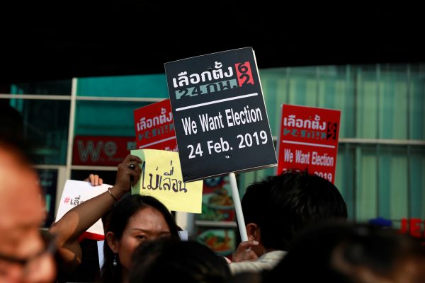 Activists and university students gather to demand the first election in Thailand since the military seized power in a 2014 coup, Bangkok, Thailand, 6 January 2019 (Photo: Reuters/Soe Zeya Tun).