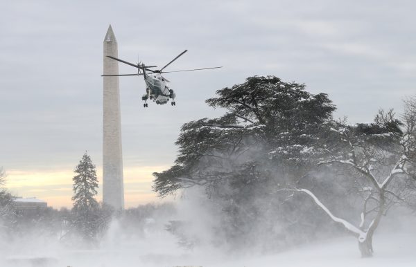 US President Donald Trump departs on Marine One for travel to New Orleans from the South Lawn of the White House, Washington DC, United States, 14 January 2019 (Photo: Reuters/Leah Millis).