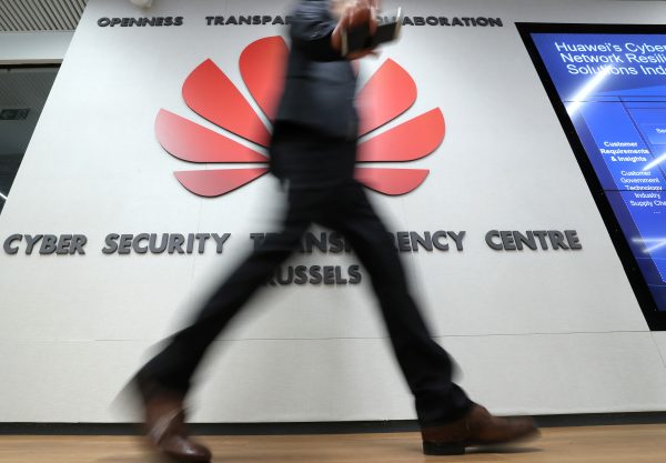 A man visits the Huawei Cyber Security Transparency Centre in Brussels, Belgium, 5 March 2019 (Photo: Reuters/Yves Herman).