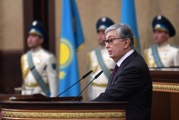 Acting President of Kazakhstan Kassym-Jomart Tokayev delivers a speech as he takes part in a swearing-in ceremony during a joint session of the houses of parliament in Astana, Kazakhstan, 20 March 2019 (Photo: Reuters/Kazakh Presidential Press Service).