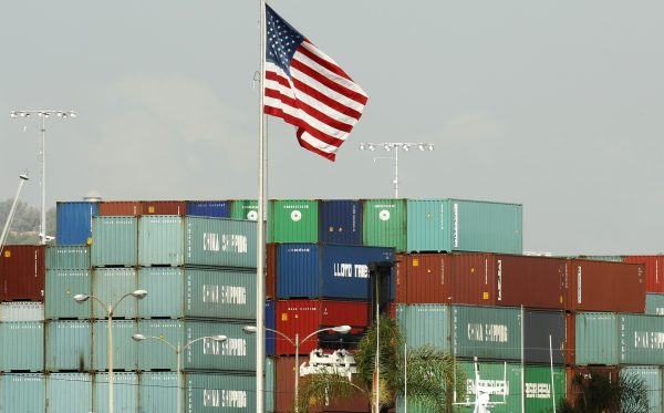 China Shipping containers lie on the dock after being exported to the US in Los Angeles (Photo: Reuters/Lucy Nicholson).