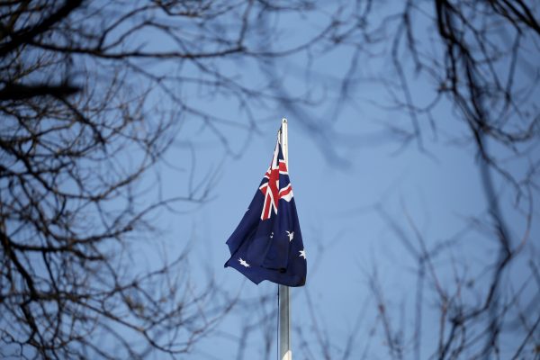 An Australian flag is pictured at its embassy in Beijing, China, 24 January 2019 (Photo: Reuters/Jason Lee).