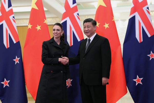 Chinese President Xi Jinping and New Zealand Prime Minister Jacinda Ardern shake hands before the meeting at the Great Hall of the People in Beijing, China 1 April 2019. (Photo: Reuters, Kenzaburo Fukuhara)