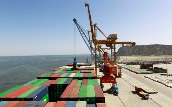 A container is loaded at the China-Pakistan Economic Corridor port in Gwadar, Pakistan (Photo: Reuters/Caren Firouz).
