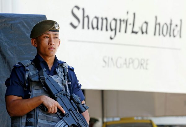 A Gurkha officer stands guard outside the venue of the IISS Shangri-La Dialogue in Singapore, 31 May 2019 (Photo: Reuters/Feline Lim).