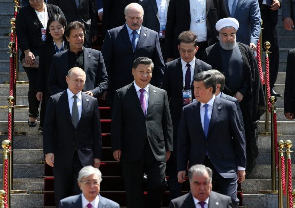 Leaders of the Shanghai Cooperation Organisation (SCO) countries and observer members attend the Shanghai Cooperation Organisation (SCO) summit in Bishkek, Kyrgyzstan, 14 June 2019 (Photo: Sputnik/Konstantin Zavrazhin/Pool via Reuters).