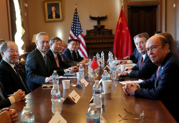 US Trade Representative Robert Lighthizer speaks across from China's Vice Premier Liu He during the opening of US-China trade talks in the Eisenhower Executive Office Building at the White House in Washington DC, 30 January 2019 (Photo: Reuters/Leah Millis).
