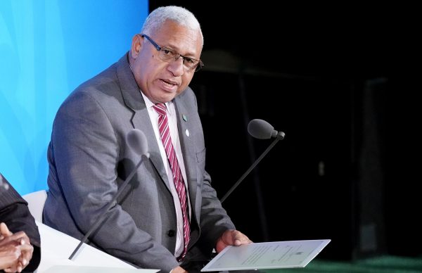 Fiji's Prime Minister Josaia Voreqe Bainimarama speaks during the 2019 United Nations Climate Action Summit at UN headquarters in New York City, New York, US, 23 September 2019 (Photo: Reuters/Carlo Allegri).