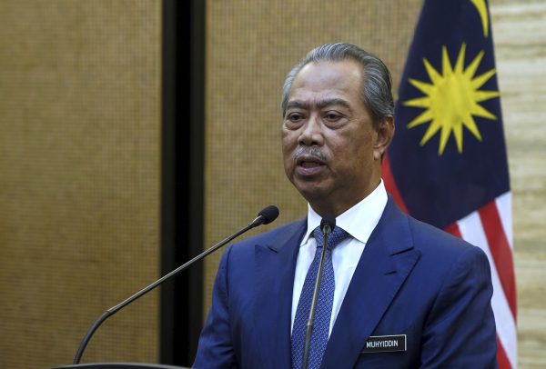 Malaysian Prime Minister Muhyiddin Yassin delivering a speech in Kuala Lumpur, Malaysia, 4 March 2020 (Photo: Reuters).