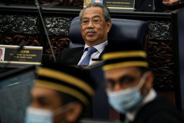 Malaysia's Prime Minister Muhyiddin Yassin reacts during a session of the lower house of parliament, in Kuala Lumpur, Malaysia 13 July, 2020 (Photo: Reuters/Huey Teng).