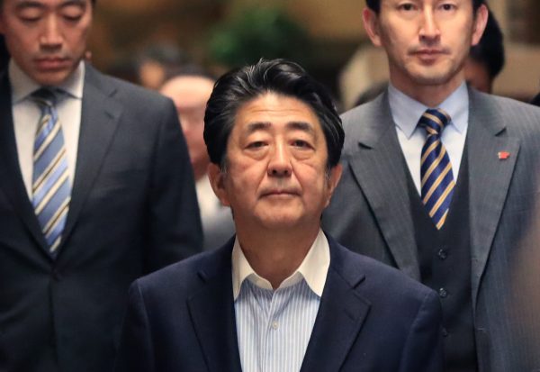Japanese Prime Minister Shinzo Abe speaks to the media after a telephone discussion with US President Donald Trump, Tokyo, Japan, 21 December 2019 (Photo: Reuters/The Yomiuri Shimbun)