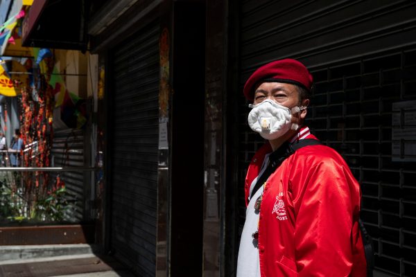 Wally Ng, a member of the Guardian Angels, poses during the outbreak of COVID-19 in New York City, New York, United States, 16 May 2020 (Photo: Reuters/Jeenah Moon).
