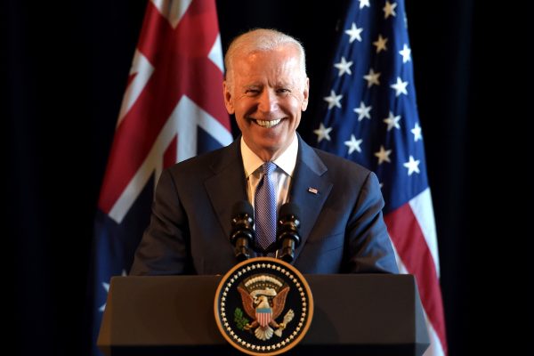 US Vice President Joe Biden reacts during a ceremony in Melbourne, Australia, 17 July 2016 (Photo: Reuters/Tracey Nearmy/Pool).