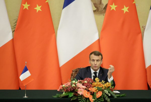 French President Emmanuel Macron speaks at a joint news conference with China's President Xi Jinping (not pictured) at the Great Hall of the People in Beijing, China 6 November, 2019 (Photo: Reuters/Jason Lee).