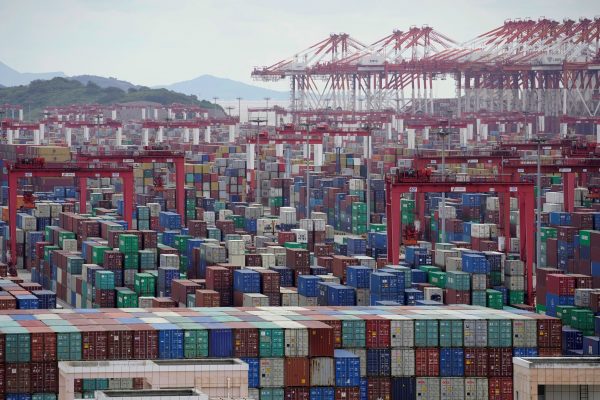 Containers are seen at the Yangshan Deep-Water Port, Shanghai, China 19 October 2020. (Photo: Reuters/Aly Song)