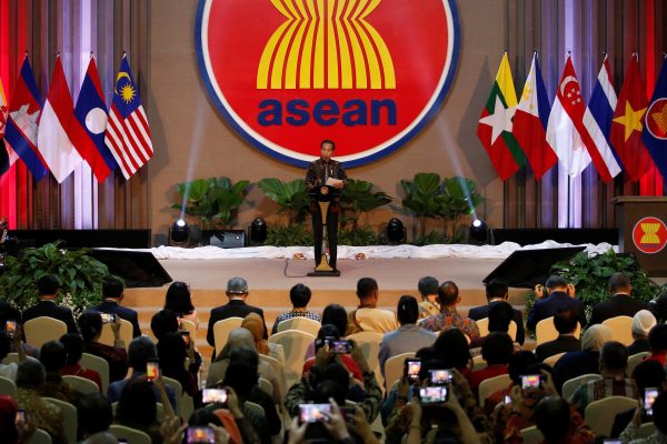 Indonesian president Joko Widodo delivers a speech during the Inauguration of the new ASEAN Secretariat Building in Jakarta, Indonesia, 8 August 2019 (Photo: Reuters/Willy Kurniawan).