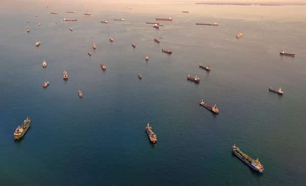 A view of vessels in the Singapore Strait, 3 April 2019 (Photo: Reuters/Henning Gloystein).