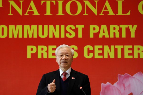 Vietnam's President Nguyen Phu Trong speaks at a news conference after he is re-elected as Communist Party's General Secretary for the 3rd term after the closing ceremony of 13th national congress of the ruling communist party in Hanoi, Vietnam, 1 February 2021 (Photo: Reuters/Kham).