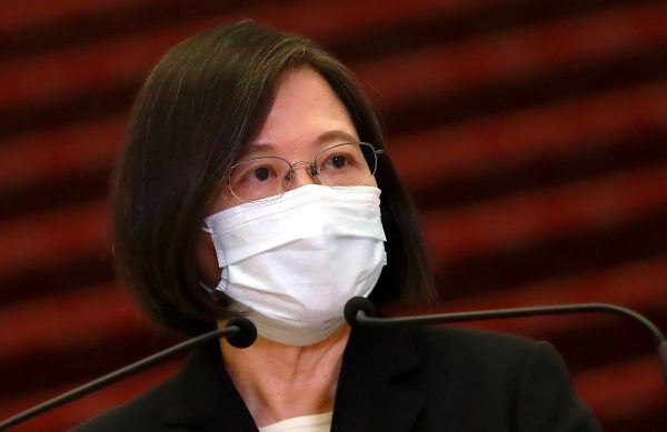 Taiwan president Tsai Ing-wen speaks about the recent locally acquired cases of COVID-19 and urges every one to get vaccinated, Taipei, Taiwan, 13 May 2021 (Photo: Daniel Ceng Shou-Yi/Cover Images).