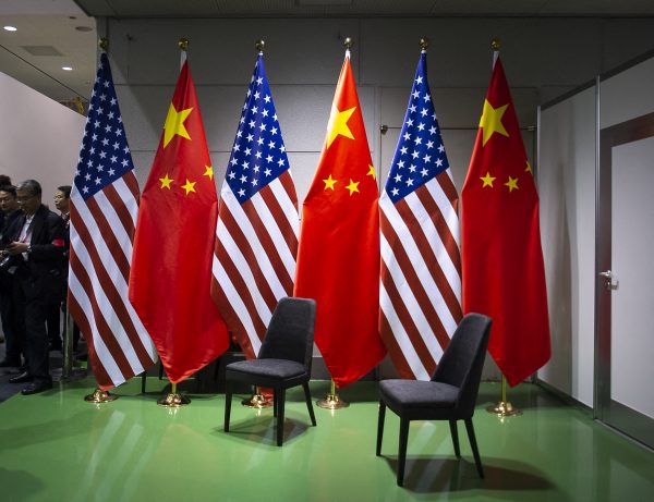 US and Chinese flags during the G20 Summit in Osaka, Japan (Photo: Eliot Blondet/ABACAPRESS.COM via Reuters).