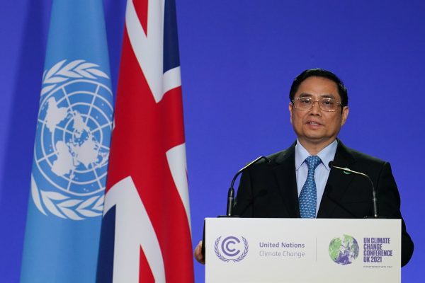 Vietnam's Prime Minister Pham Minh Chinh speaks as National Statements are delivered as a part of the World Leaders' Summit at the UN Climate Change Conference (COP26) in Glasgow, Scotland, Britain 1 November 2021. (Photo: Ian Forsyth/Reuters)
